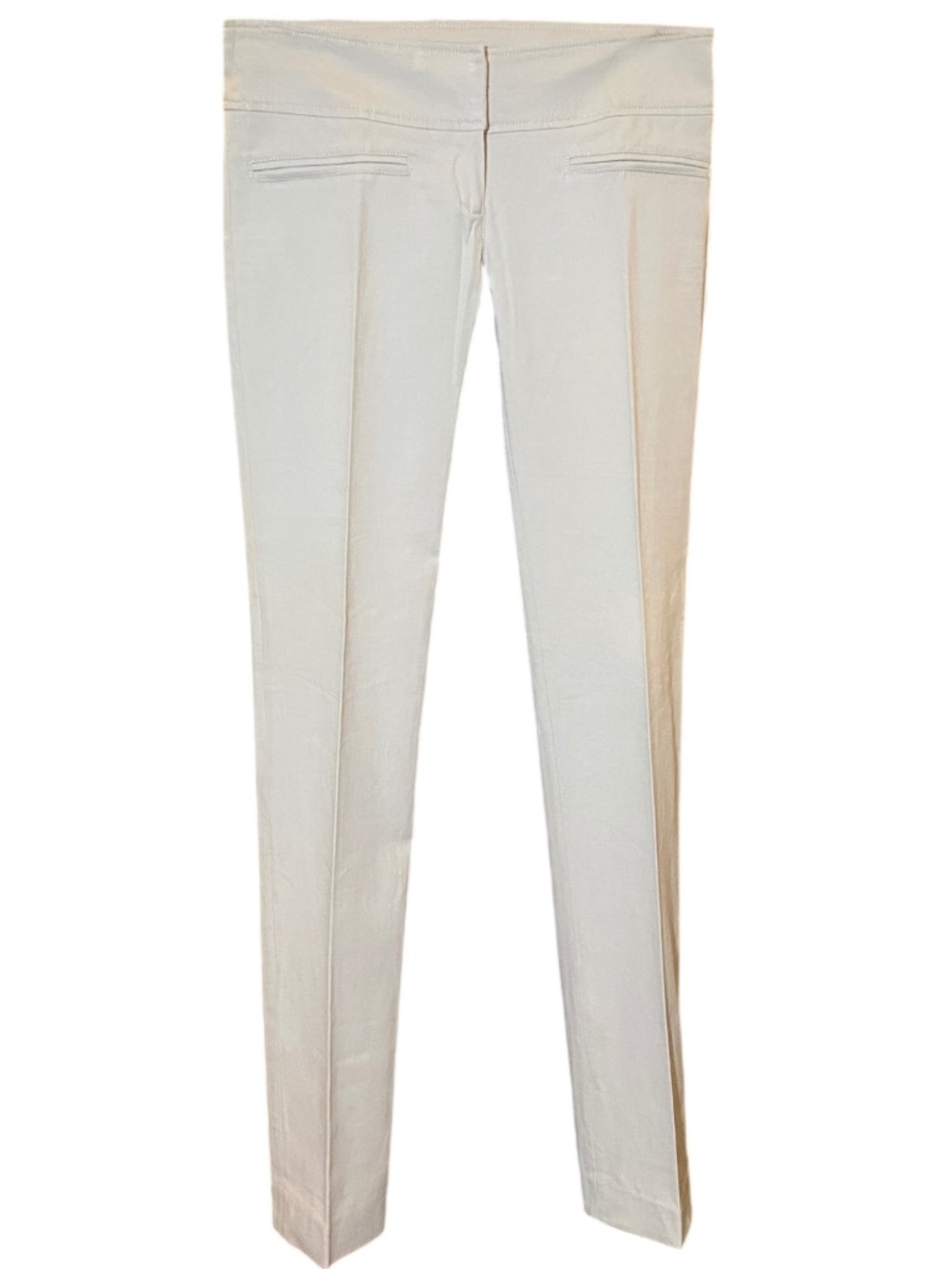 VTG Patrizia Pepe Textured Cigarette Pants Y2K Office Siren Ivory 4 NWOT